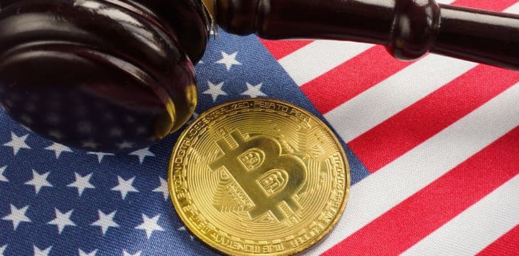 Bitcoin COin and judge's gavel