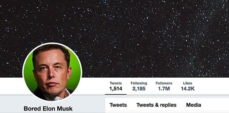 Elon Musk twitter account