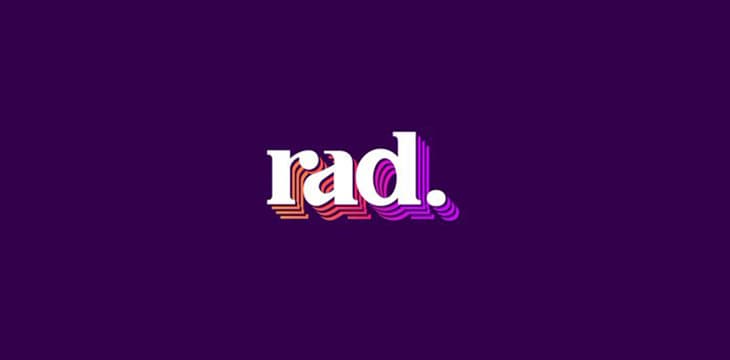 Rad logo in purple background